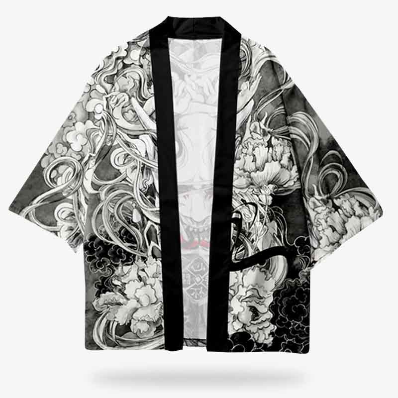 Veste Kimono Homme Masque Démon Oni