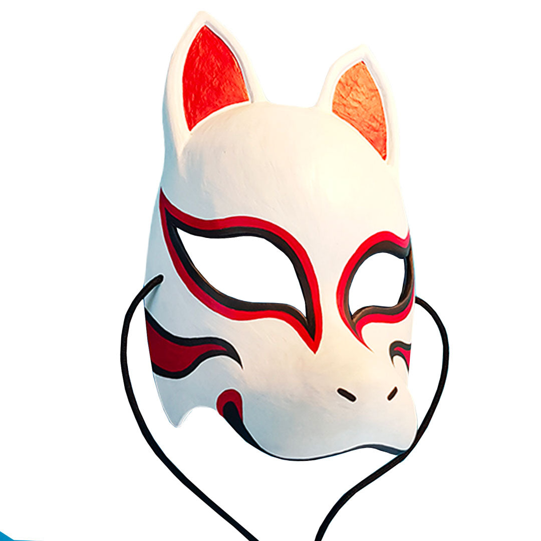 Masque Kitsune Fait Main Façon Shinobi