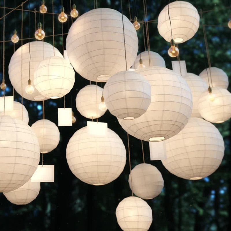 Lanterne Japonaise Blanche Pliable en Papier
