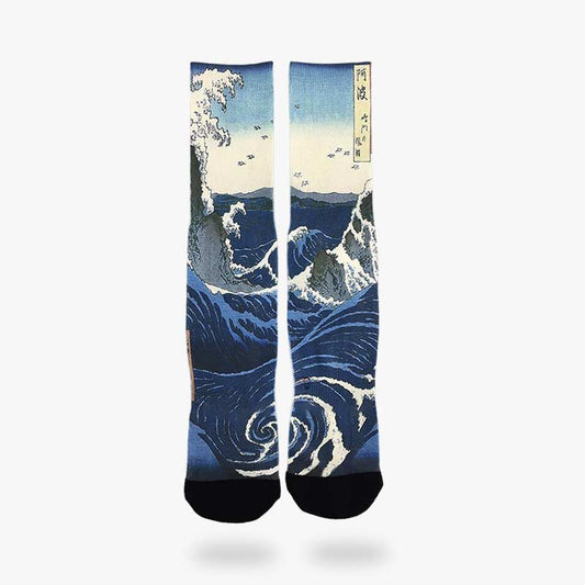 Chaussettes Vague Japonaise Style Ukiyo-e