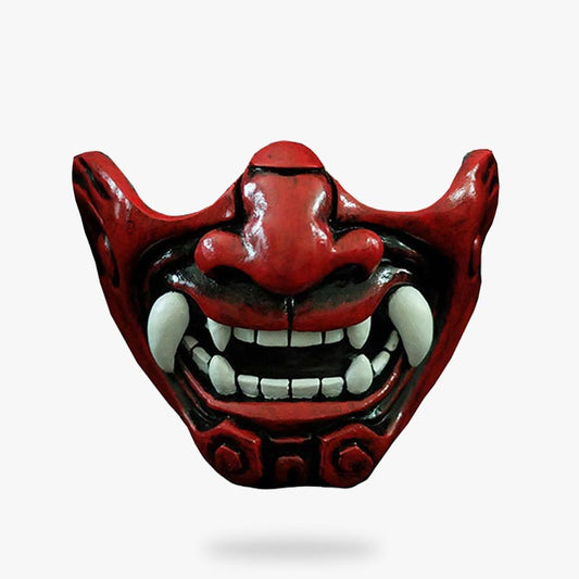 Masque Oni Rouge Mempo à Doublure Satinée