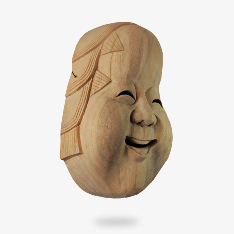 Masque Japonais Nô Homme Souriant et Heureux