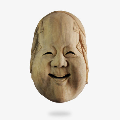 Masque Japonais Nô Homme Souriant et Heureux