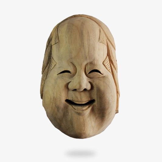 Masque Japonais Nô Homme Souriant et Heureux