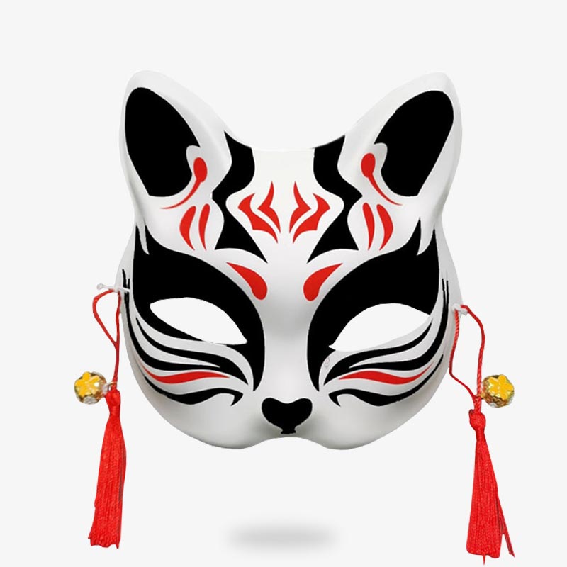 Masque Japonais Chat Matsuri en Pâte à Papier