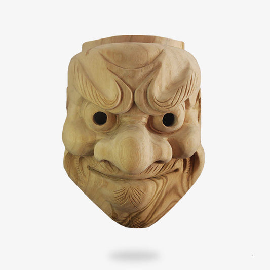 Masque Japonais Nô Obeshimi en Bois de Chêne
