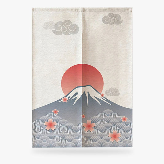 Noren Mont Fuji Sakura et Nuages Kumo