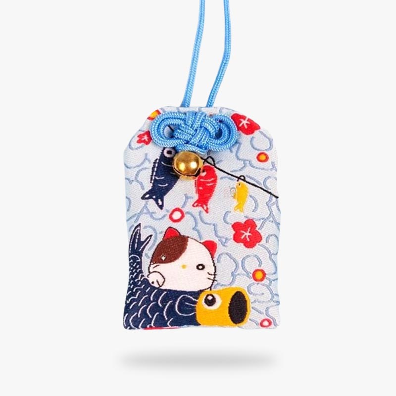 Omamori Porte-Bonheur Maneki Neko et Carpe Koï