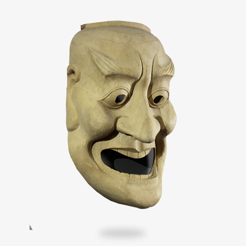 Masque Japonais Nô Kurohige en Bois de Cèdre
