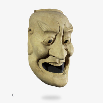 Masque Japonais Nô Kurohige en Bois de Cèdre
