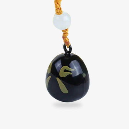 Daruma Porte-Clé Noir en Métal
