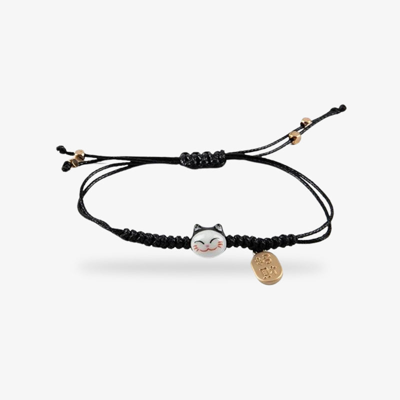 Maneki Neko Bracelet Cordon Ajustable