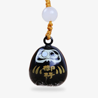 Daruma Porte-Clé Noir en Métal
