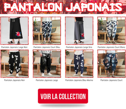 Pantalon Hakama Aikido Bleu Marine
