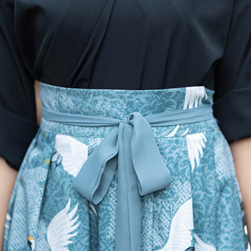 Pantalon Hakama Robe Motif Grue Tsuru