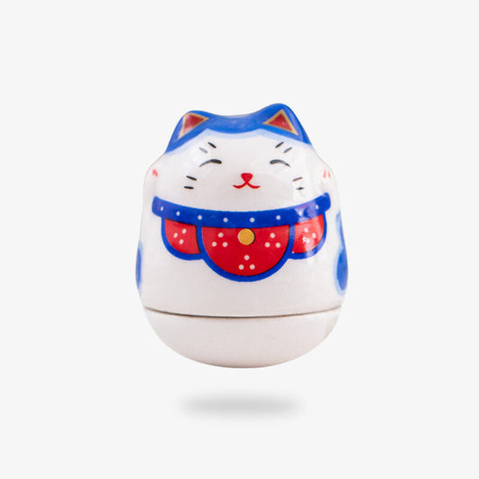 Maneki Neko Deux Pattes Levées Céramique 6 cm