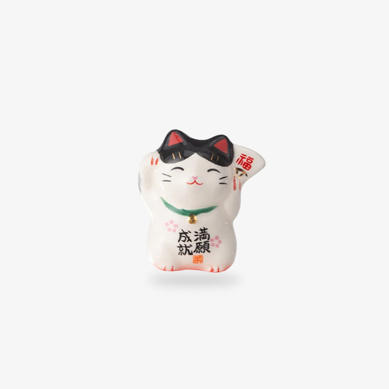 Maneki Neko Blanc Lot de 3 en Résine