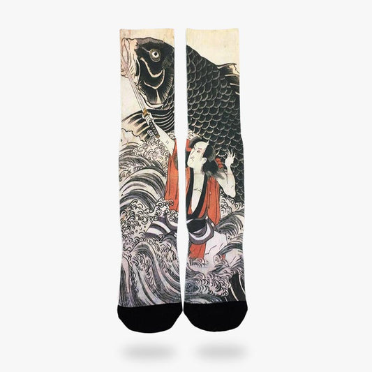 Chaussettes Carpe Koï et Samouraï Ukiyo-e