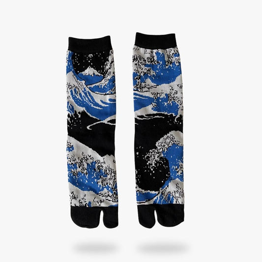 Chaussettes Tabi Vague d'Hokusai en Coton