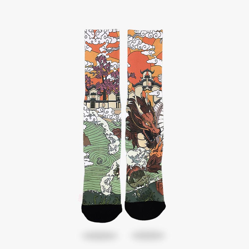 Chaussettes Manga Hanami et Dragon