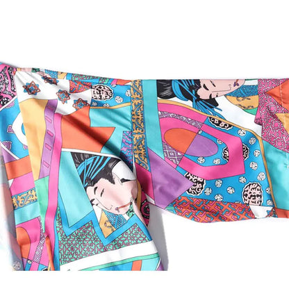 Haori Montsuki Motif Kanji Style Ukiyo-e
