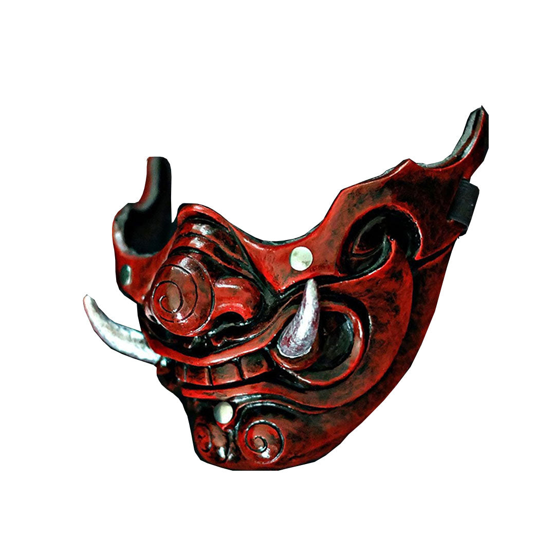 Masque Japonais Dragon Argent Demi-Masque