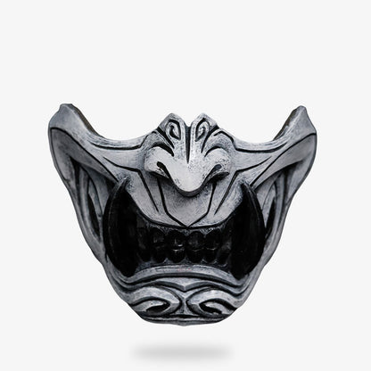 Masque Oni Demi-Visage Peint à la Main
