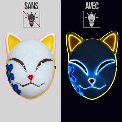 Masque Kitsune Makomo Demon Slayer à LED