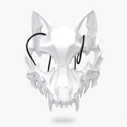 Masque Kitsune Squelette Noir ou Blanc