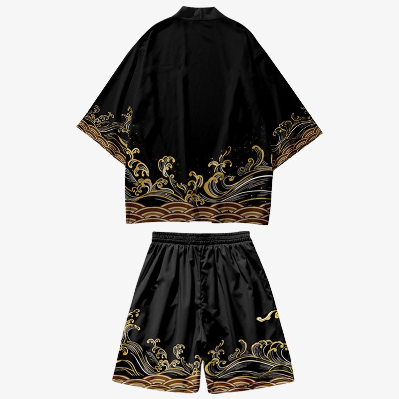 Haori Vague Japonaise avec Short Assorti
