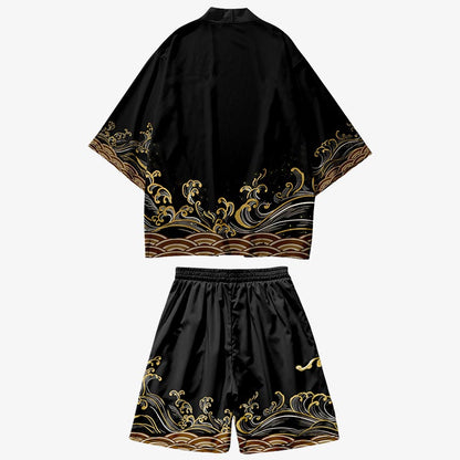 Haori Vague Japonaise avec Short Assorti