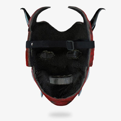 Masque Oni Vert à Cornes et Crocs