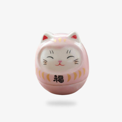 Maneki Neko Kawaii Habillé en Daruma