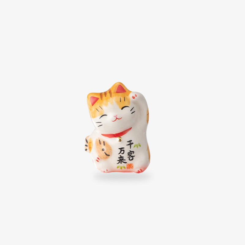 Maneki Neko Blanc Lot de 3 en Résine