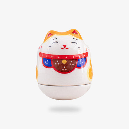 Maneki Neko Deux Pattes Levées Céramique 6 cm