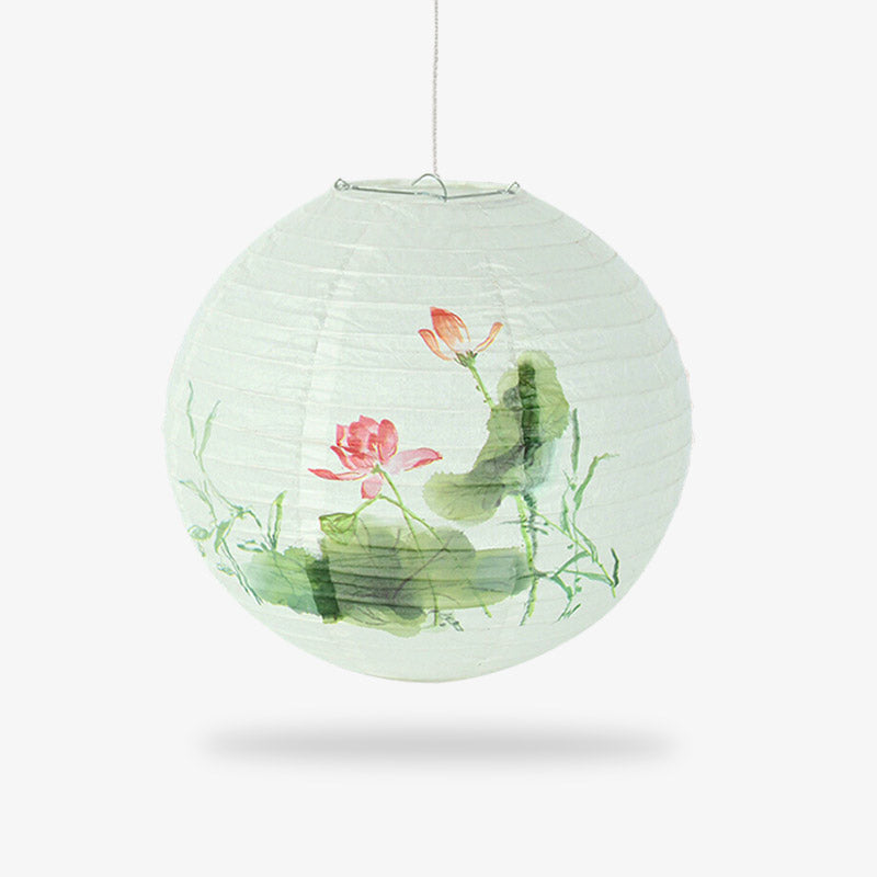 Lanterne Japonaise Grande Cylindrique Florale