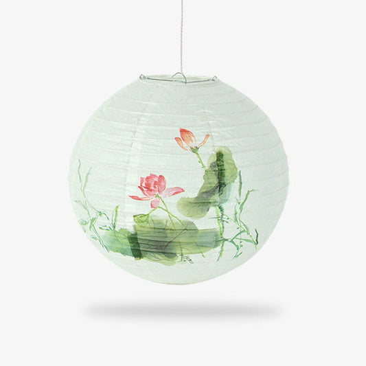 Lanterne Japonaise Grande Cylindrique Florale