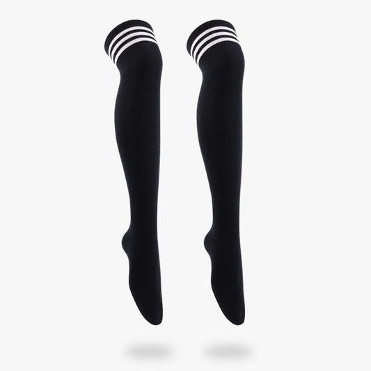 Chaussettes Hautes Écolière Japonaise à Rayures
