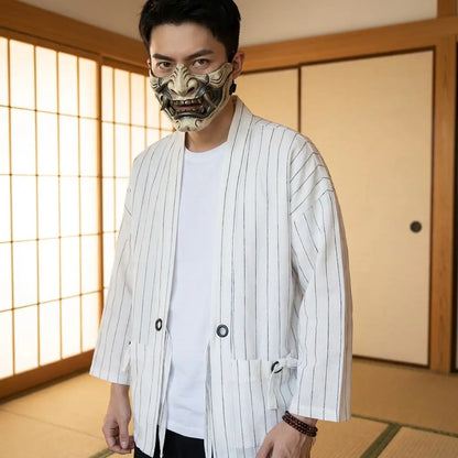 Haori Blanc Pur Coupe Ample
