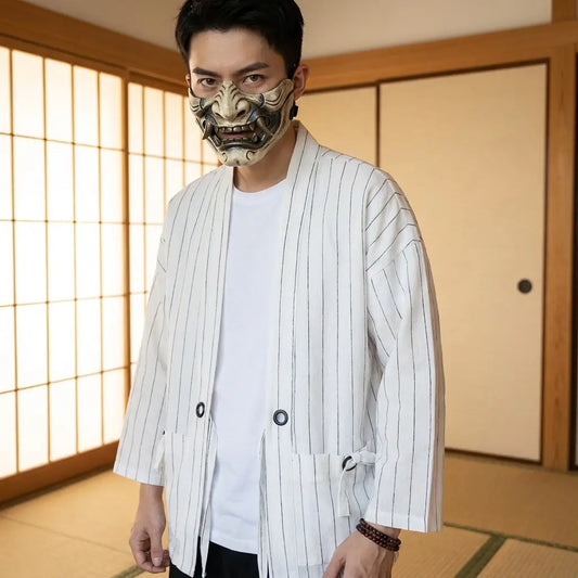Haori Blanc Pur Coupe Ample