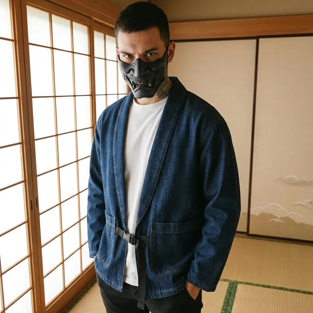 Haori Bleu Indigo en Coton