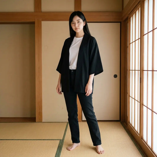 Haori Femme Coton Longueur Mi-Cuisse