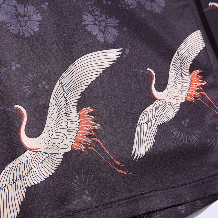 Haori Japonais Kanji et Grue Tsuru