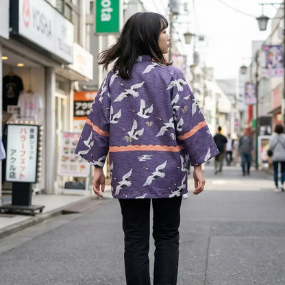 Haori Tokyo à Motifs de Grues Tsuru