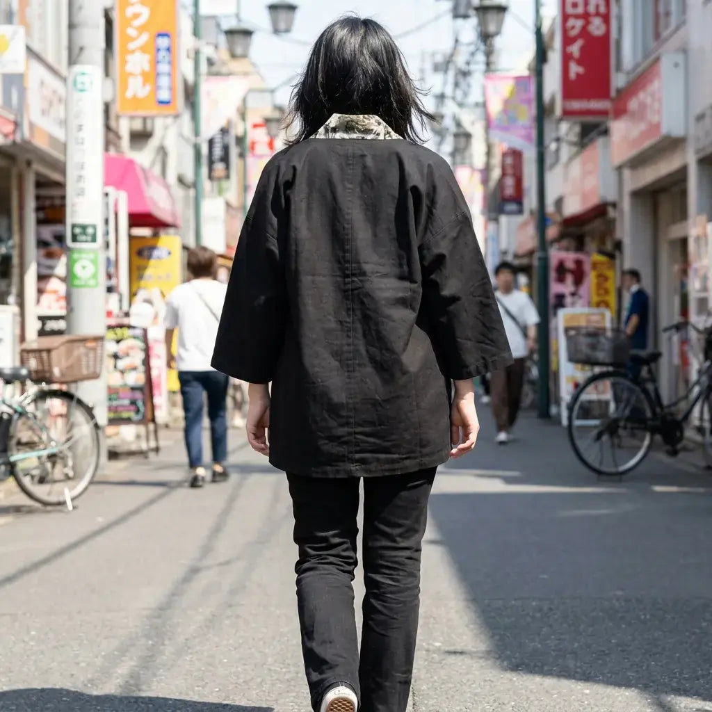 Haori Col Irezumi en Coton Brossé
