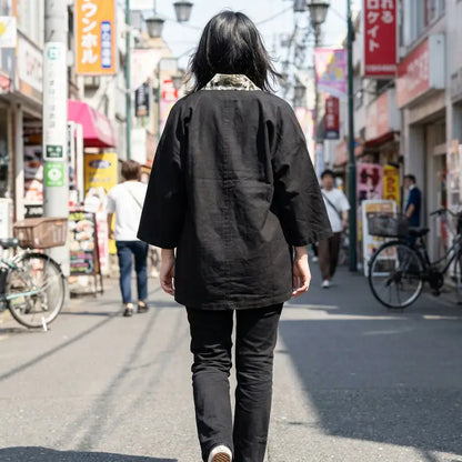 Haori Col Irezumi en Coton Brossé