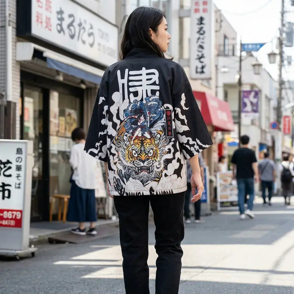 Haori Murasame Femme Samouraï et Tigre