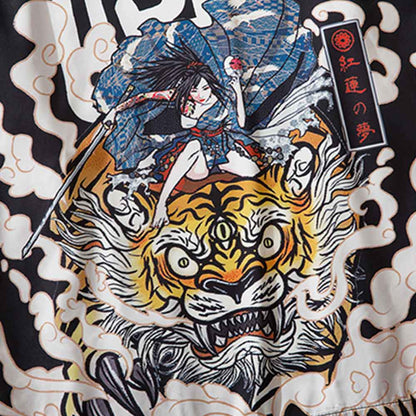 Haori Murasame Femme Samouraï et Tigre