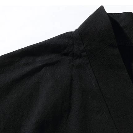 Haori Homme Noir Grue Brodée