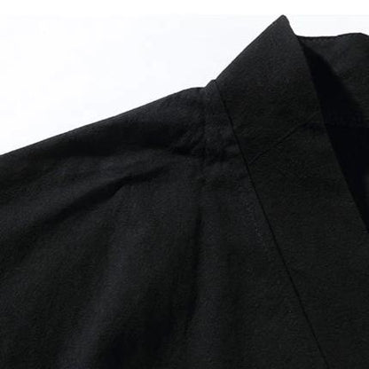 Haori Homme Noir Grue Brodée